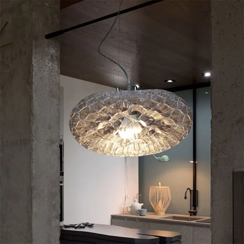

Modern chandelier lamps indoor lighting diameter 35cm acrylic craft lights honeycomb shape LED light fixture