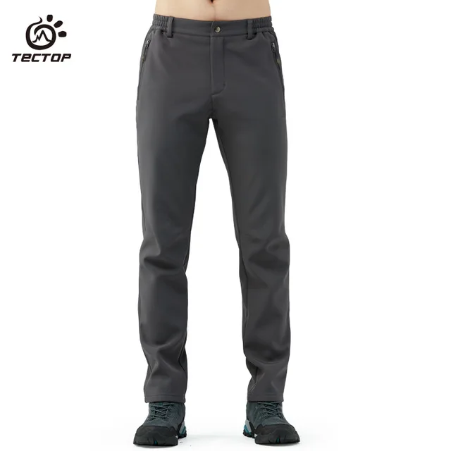 men gray pw7609 Tectop уличные бархатные брюки для мужчин и женщин мягкие Панталоны Осень Зима Тепловые толстые ветрозащитные теплые походные брюки - Цвет: men gray pw7609