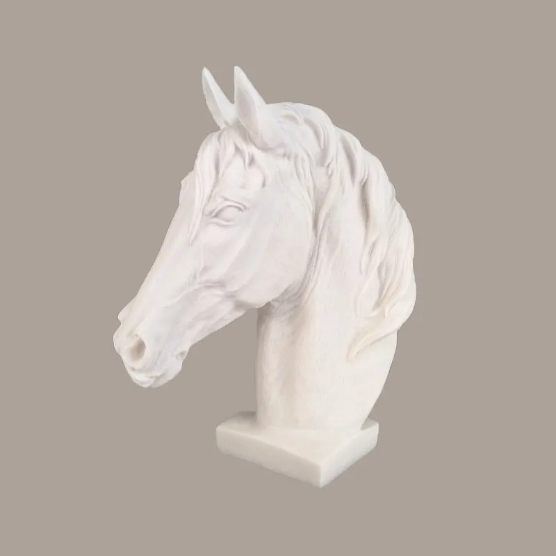 

Nordic Style Modern Abstract Horse Head Statue Home Decoration Accessories Snastone Horse Sculpture Ornaments
