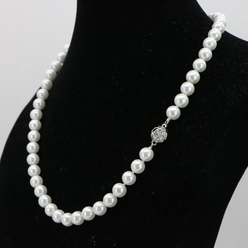 8 мм изумительное белое Южное море ракушка модное жемчужное ожерелье красивые девушки и мать Ювелирные изделия Подарки