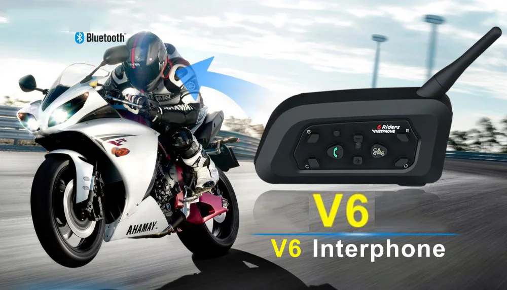 

Multi-Function Motorcycle V6 Bluetooth Helmet Headsets Intercom for 6 rider Wireless Helmet Intercom intercomunicador Interphone