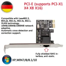 10/100/1000M PCI-E RJ45 сетевая карта Ethernet гигабитная карта PCI-E с CD-диском для s Windows XP/7/8/8,1/10