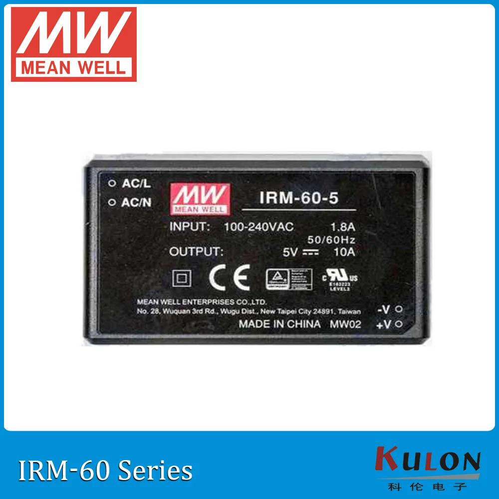 

Original MEAN WELL IRM-60-24 single output 2.5A 24V 60W PCB module meanwell power supply IRM-60
