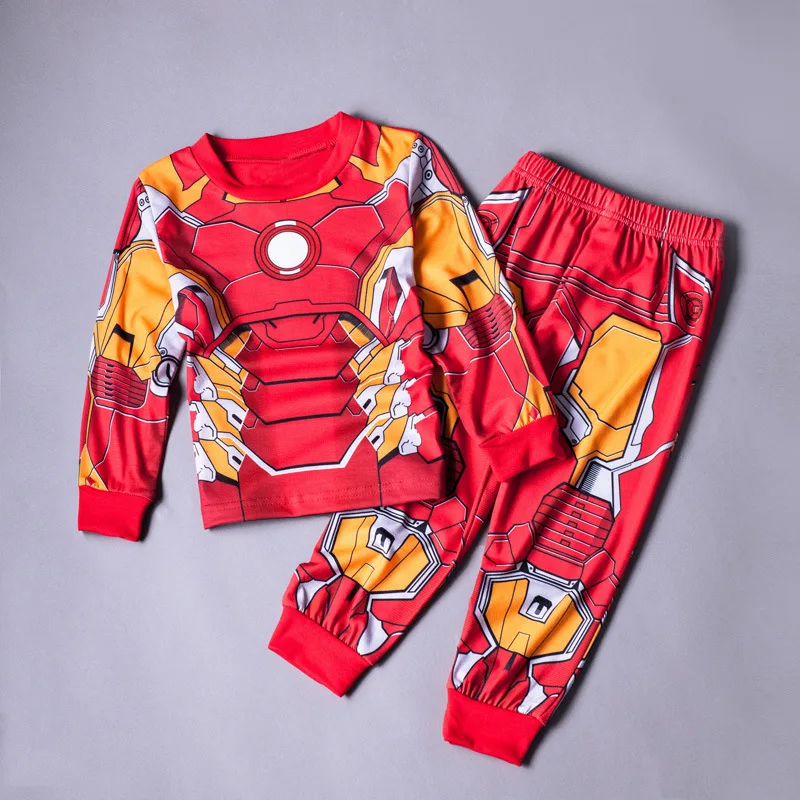 Мстители, коллекция года, комплект одежды для мальчиков, детские футболки с длинными рукавами и штаны, Человек-паук Тор, Железный человек, Капитан Америка, Халк