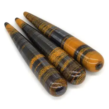 

Natural Iron Tiger Eye Gemstone Thai Massage Health Relaxation Acupoint Stick