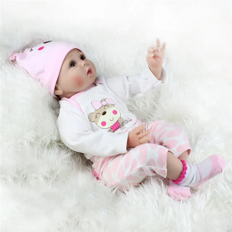 NPK22 Inch Baby Reborn 55 см Реалистичная кукла-новорожденный кукла для девочек закрытые/закрытые глаза силиконовые bonecas reborn Игрушки для девочек