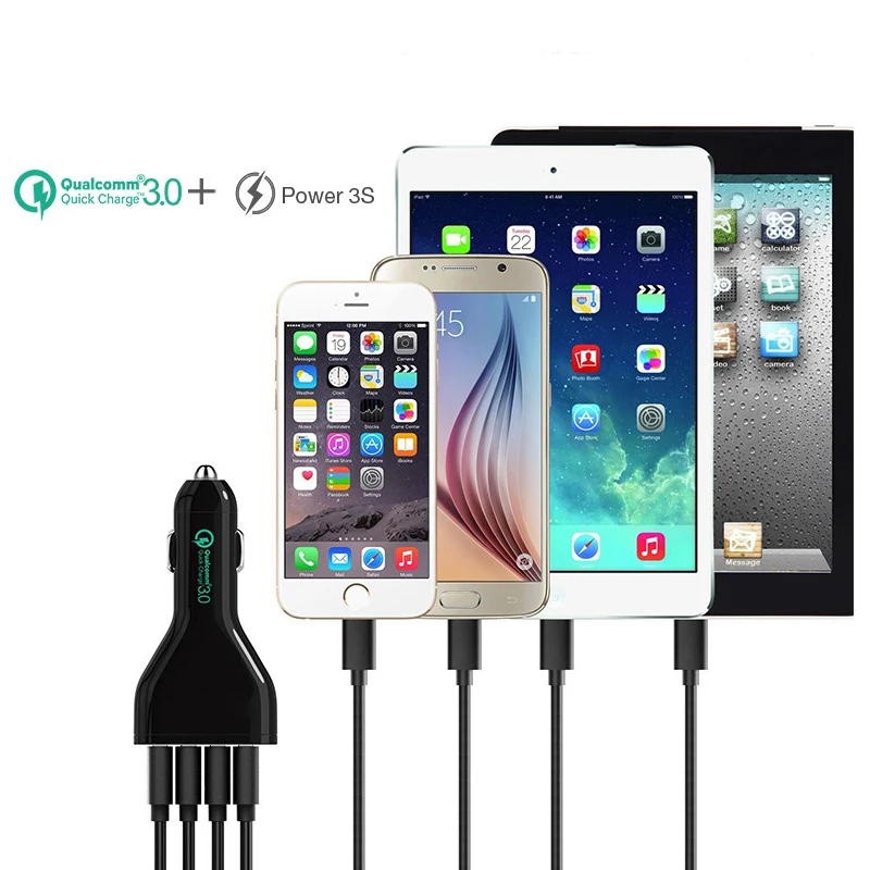 4 USB Quick Charge 4,0 3,0 USB Автомобильное зарядное устройство для Xiaomi Mi 9 huawei P30 Pro QC4.0 QC3.0 QC 7A Быстрая зарядка PD автомобильное зарядное устройство для телефона