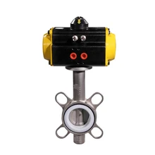 DN100 " SS304 нержавеющей стали с ptfe-уплотнения пневматический привод Управление клапан Wafter соединения SP DA