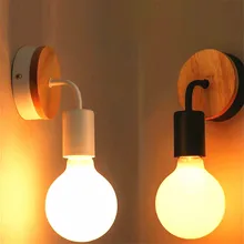 Nordic Modern Simple Wall Lamp Solid Wood Indoor Lighting Living Room Restaurant Bedroom Bedside Wall Lights