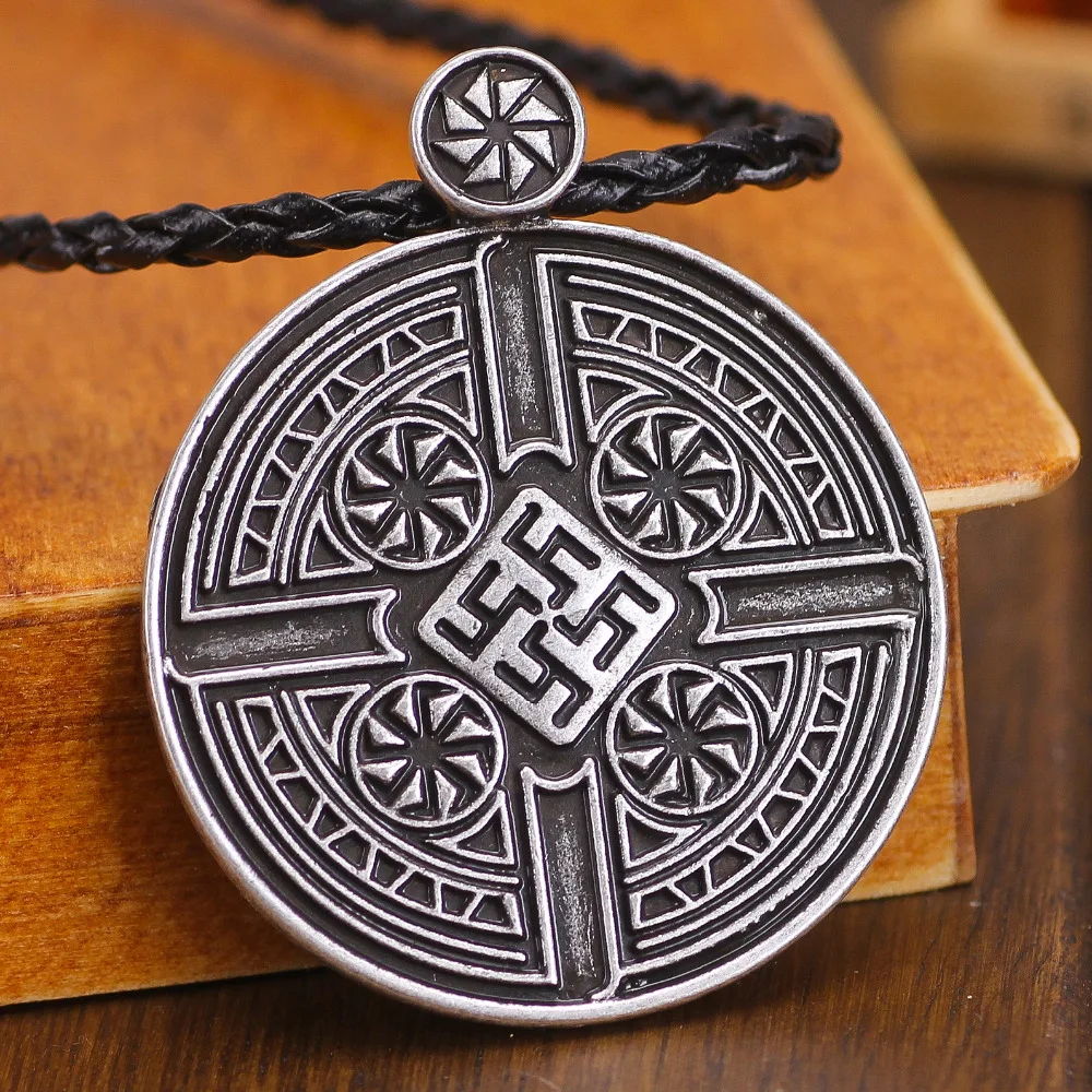 

Slavic Amulet Fern Flower Totem Pendant kolovrat Nordic Jewelry Talisman Charm
