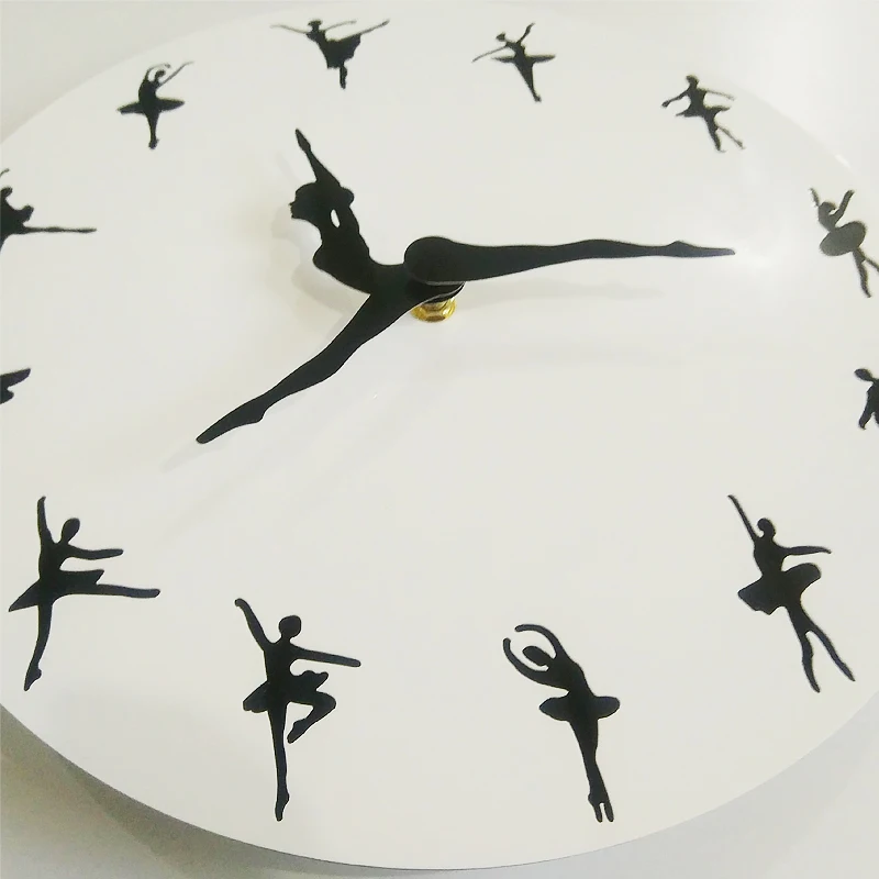Ballet actress acrylic mirror wall clocks modern home decor living room still life wall clock sticker quartz needle watch