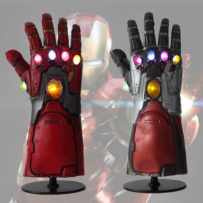Светодиодный светильник Железный человек перчатка эндшпиль Косплей рука танос рукавицы латексные перчатки оружие супергероя реквизит
