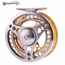Sougayilang 7/8 WT Fly Fishing Reel CNC Machine Cut Fishing Reel Large Arbor Die Casting Aluminum Fly Reel Wheel Fishing Tackle