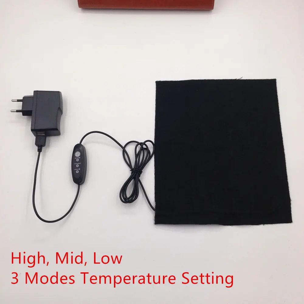 

USB Heated Pads For Back Shoulder with 5V 2A Charger 3 Modes Temperature Setting Winter Heated Coat Jacket Cushion