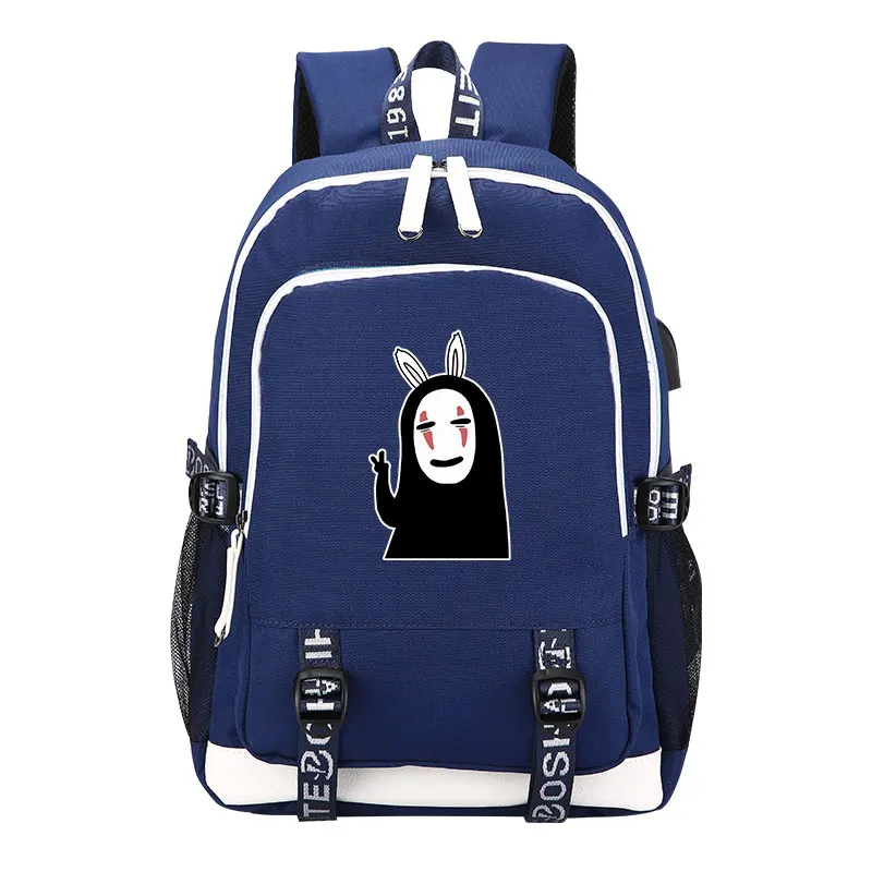 Унесенный призраками, рюкзак с принтом «No Face Man», Kawaii Totoro, женский милый рюкзак с usb зарядкой, рюкзак для ноутбука, Брезентовая школьная сумка - Цвет: 8