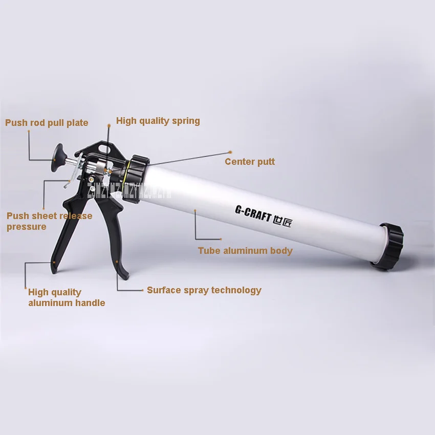 600 мл двойного назначения Стекло клеевой пистолет C20512 баррель Тип мягкий силиконовый пистолет руководство утолщение Алюминий сплав