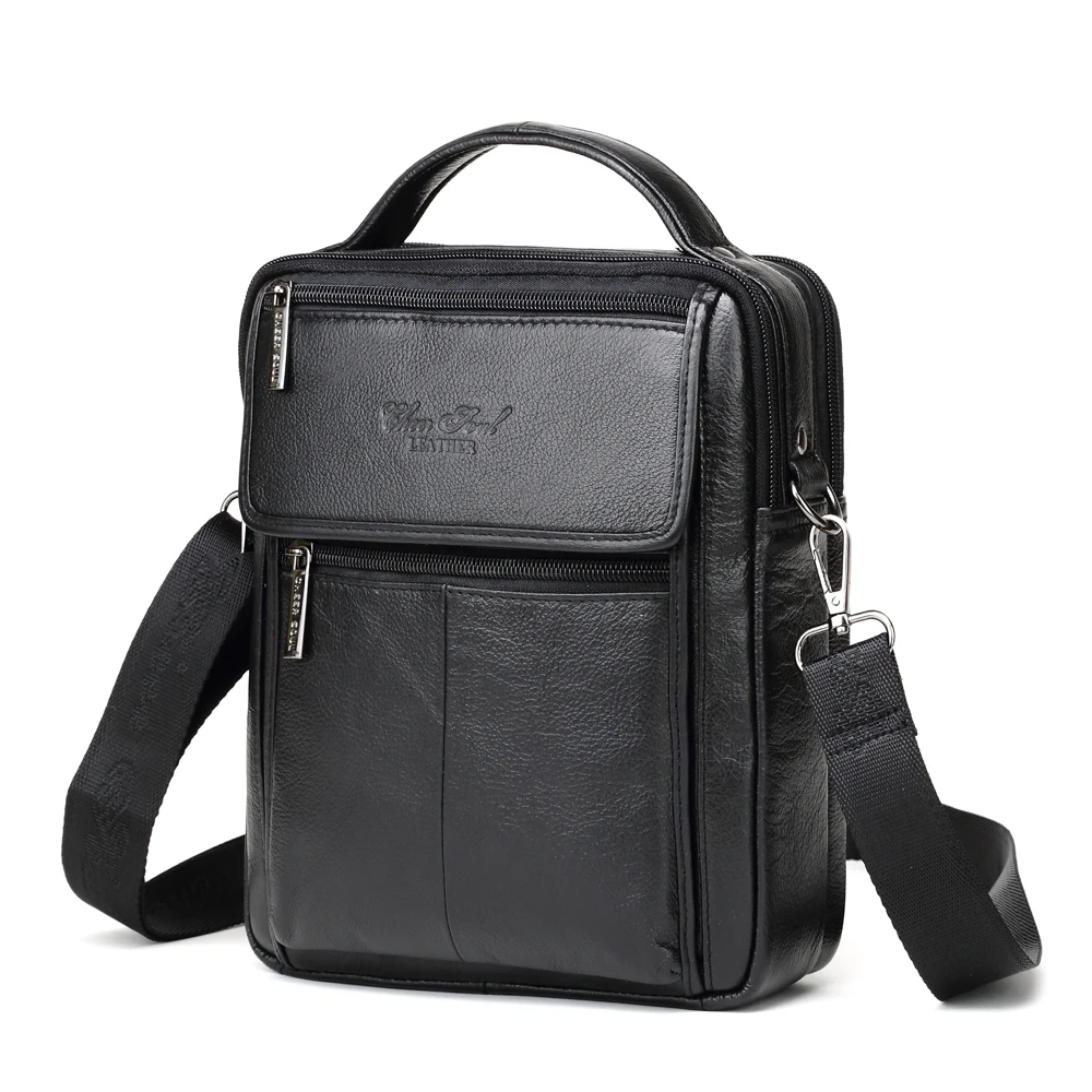 

Genuine Leather Messenger Bag Men Shoulder Bags Casual Business Handbags Male Crossbody Bags for men Travel Tote iPad Purse