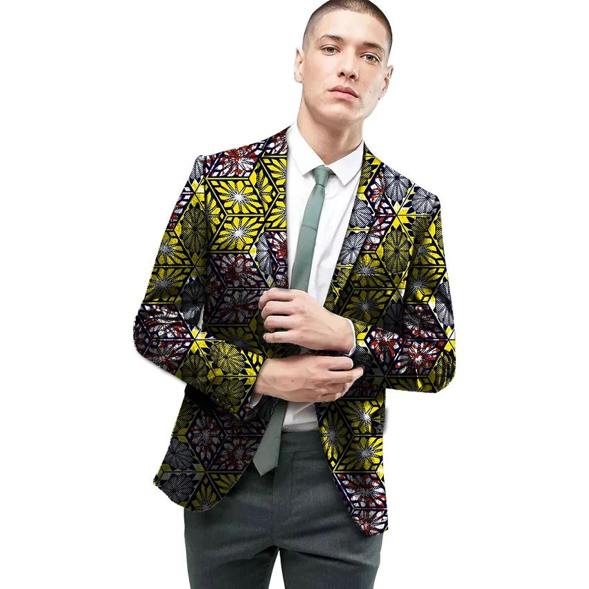 Fashion Africa Print Men Suit Jacket African Festive Blazers For Wedding Dress Customize Man's Of Costume | Мужская одежда