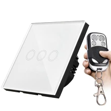 Choifoo дистанционное управление сенсорные переключатели панель света настенный выключатель ЕС стандартный 3 банды умный дом управление роскошное Хрустальное стекло