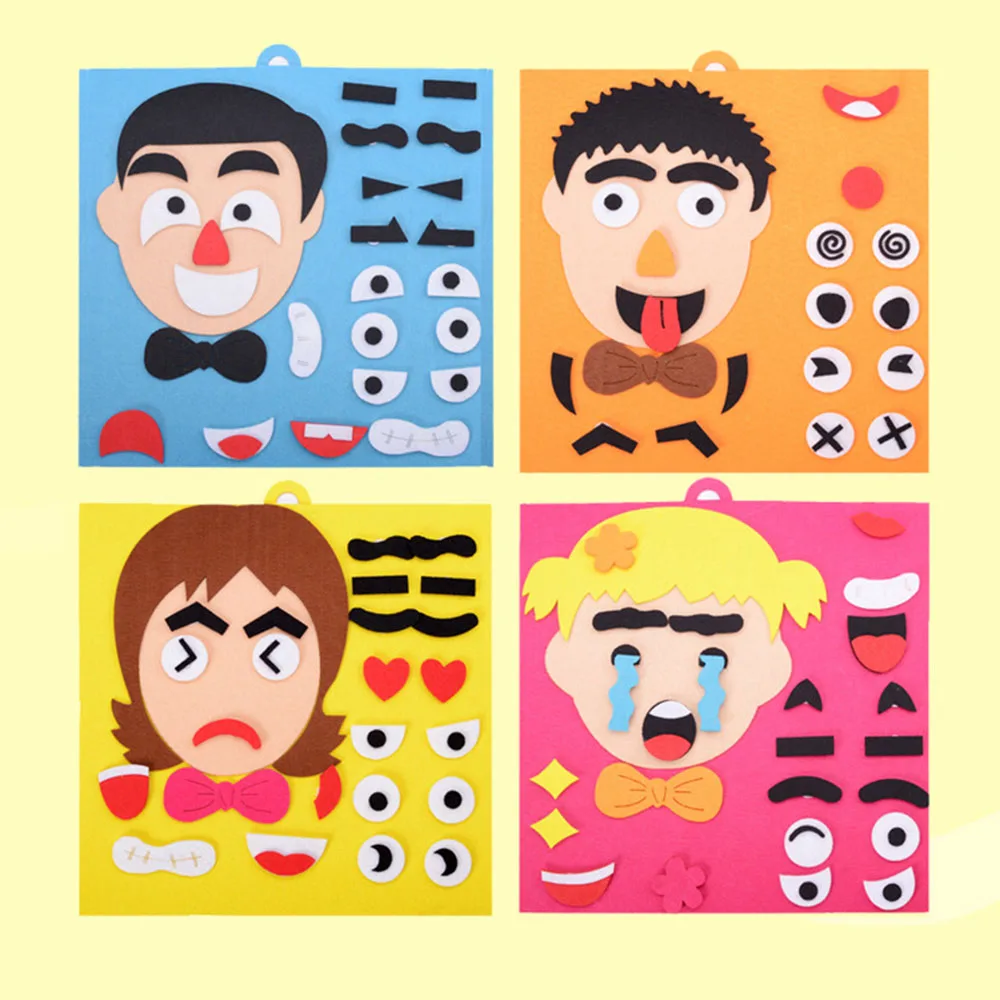  Non-Woven Material Package Puzzle Teaching Aids Children Hand-Made For Five Facial Expressions Stic - 4000013038600