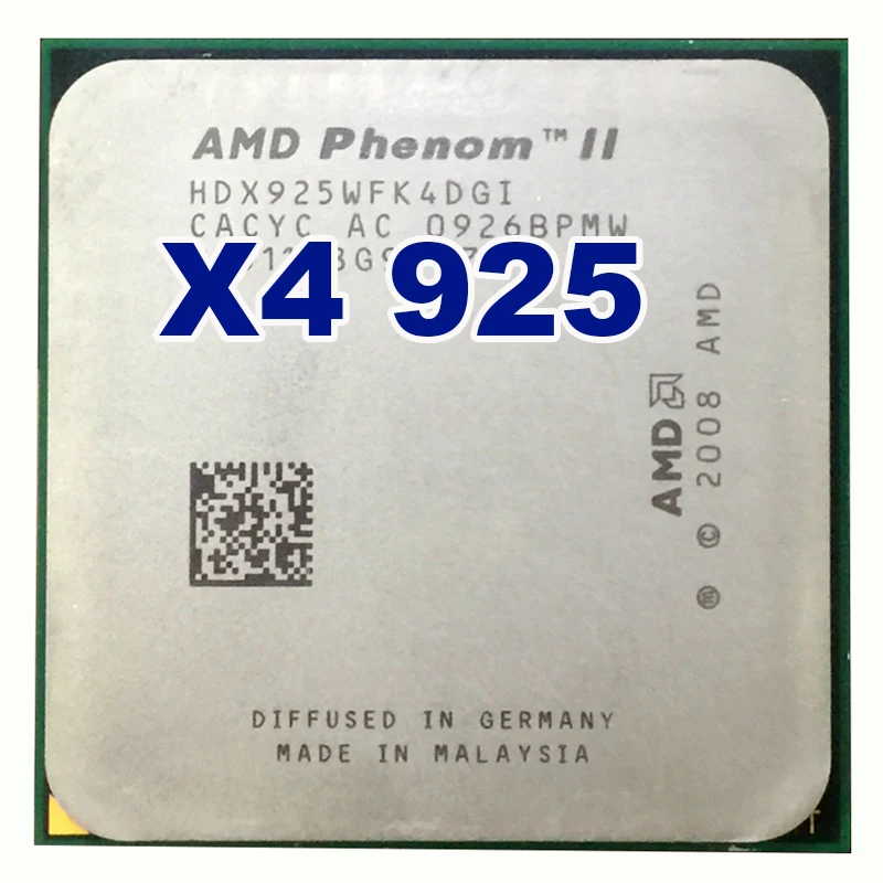 Процессор AMD Phenom II X4 925 cpu 2,8 GHz 6MB L3 cache Socket AM3 PGA938 Настольный четырехъядерный процессор