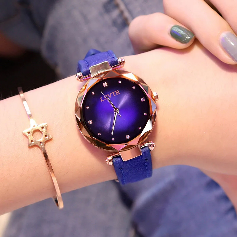

2019 Rose Gold Women Watches Luxury Fashion Diamond Ladies Starry Sky Watch Women Waterproof Female Wristwatch For Gift Clock