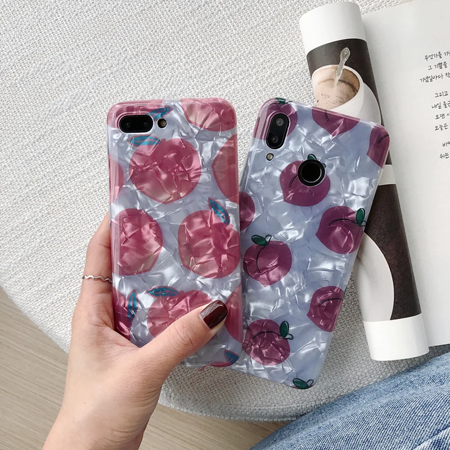 

apeach tpu phone case for for xiaomi mi 8 se lite 6 9 A1 A2 note 3 play mix 2s redmi note 7 case glitter foil soft back cover