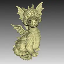3d STL модель для ЧПУ маршрутизатор гравер резной станок рельеф Artcam Aspire "маленький дракон" ЧПУ файлы(ES