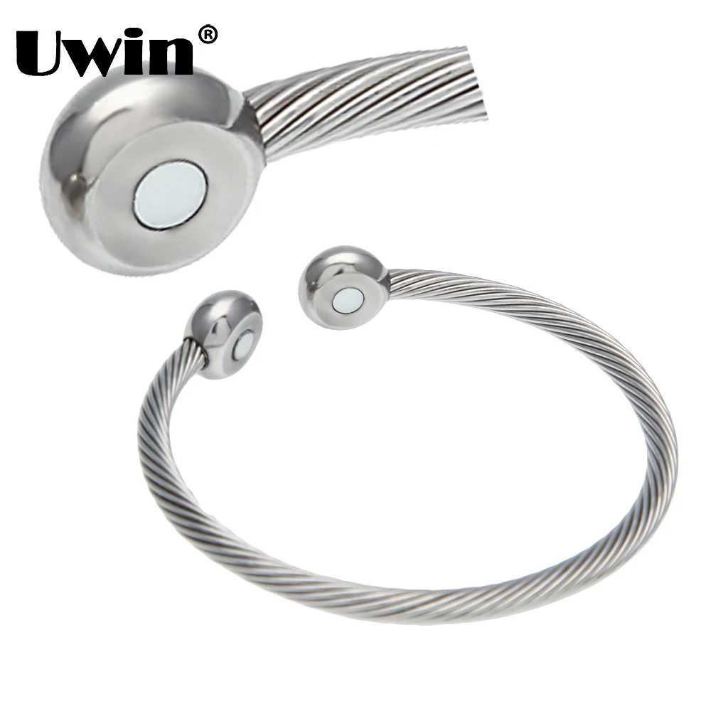 Uwin Новая мода нержавеющая сталь здоровья браслеты и браслеты для мужчин Высокое качество магнит здоровья браслет ювелирные изделия дропшиппинг