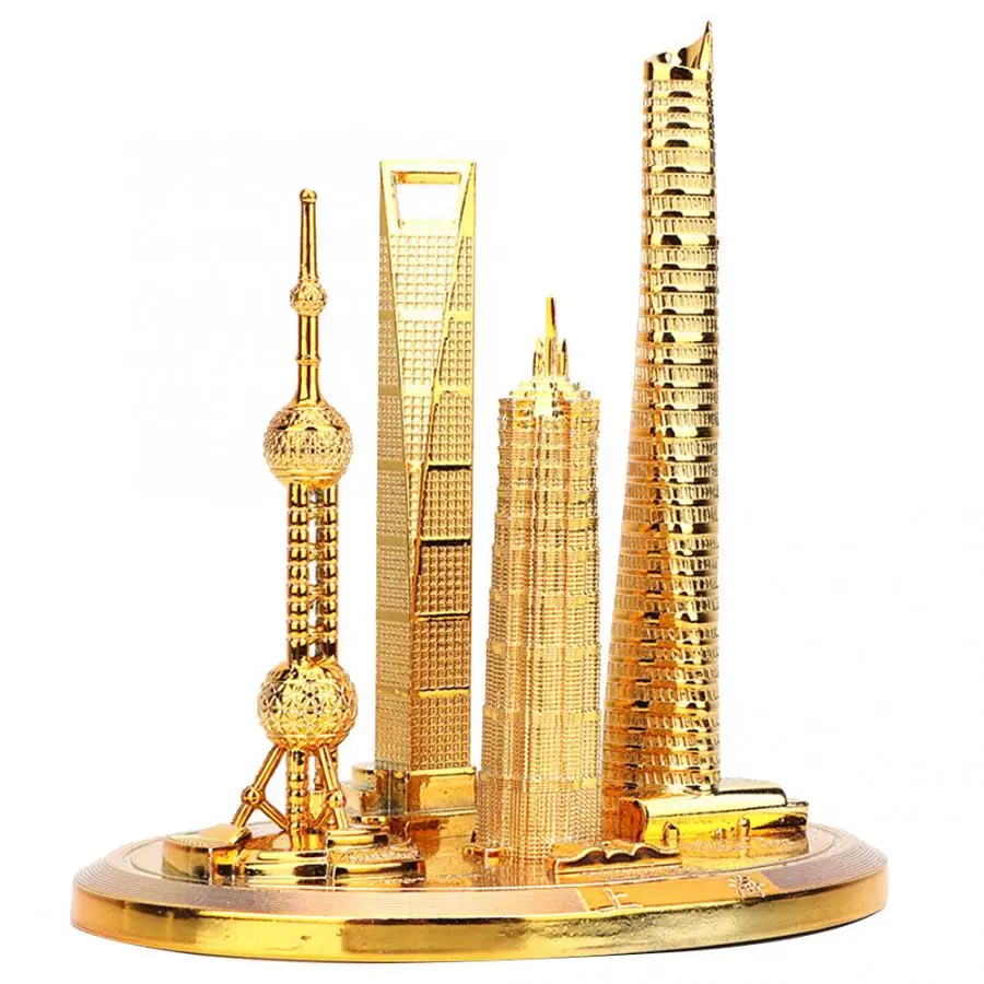 

Hip Flask For Whiskey Wine Pot Shanghai Building Collection Model Oriental Pearl Tower Global Financial Center Decoration