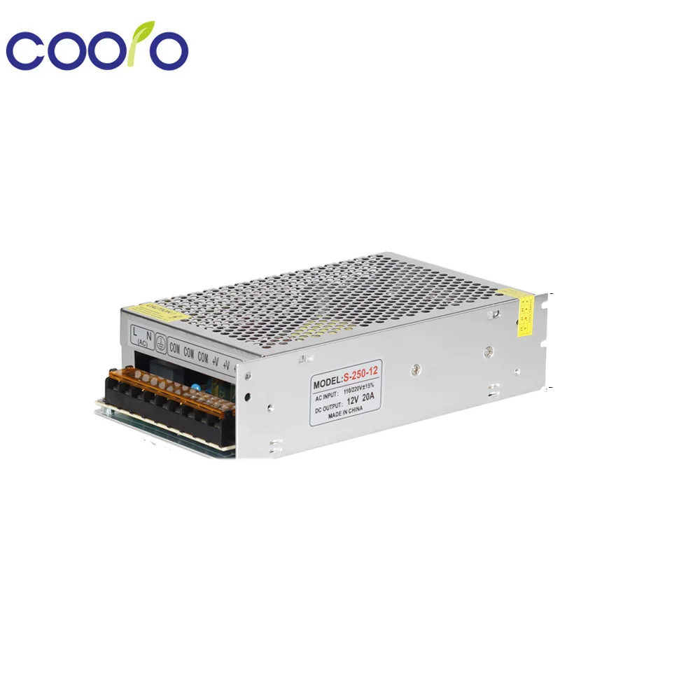 

12V 20A 240W Switching Power Supply for LED Strip light 240W Transformer LED Driver 20A AC220V/110V,free shipping