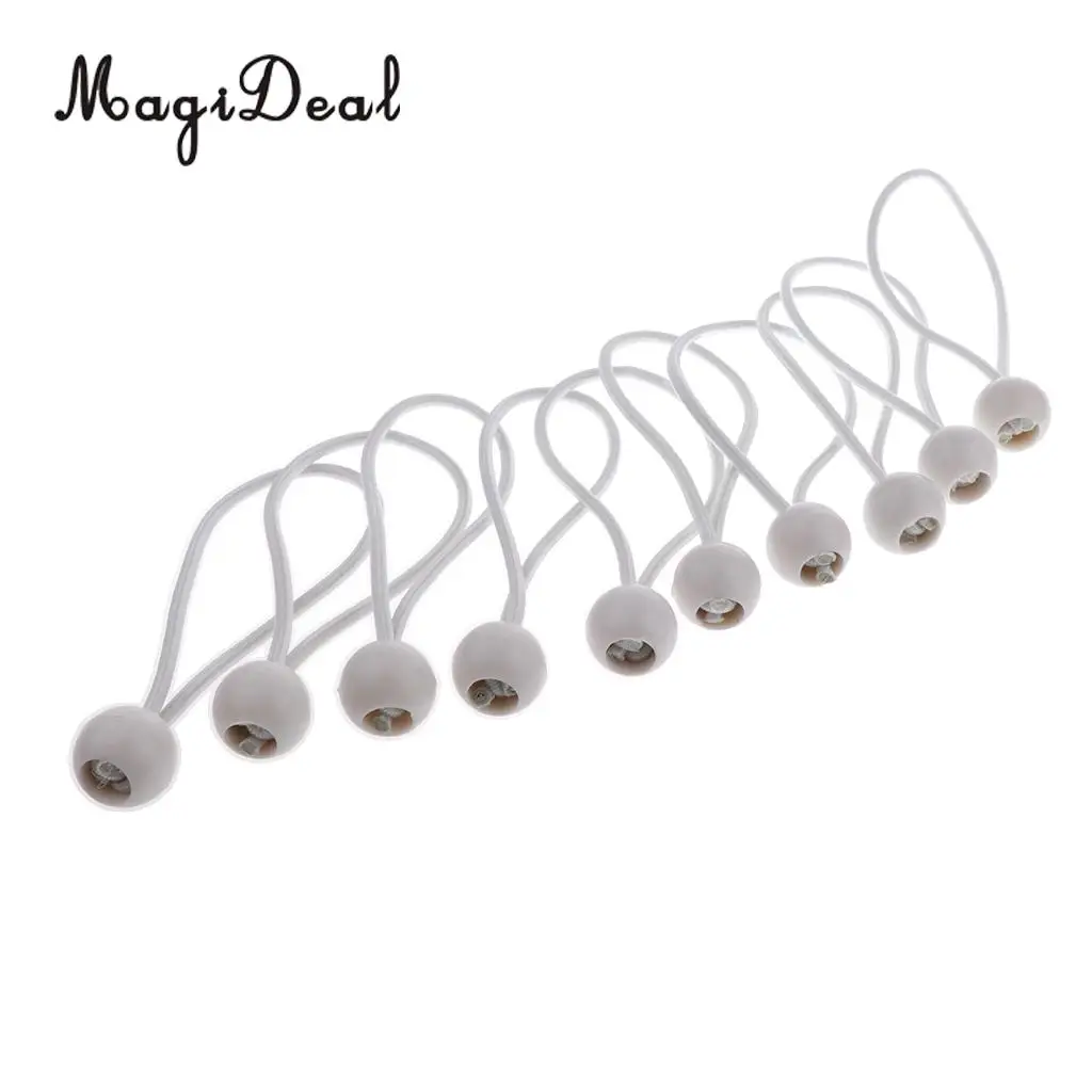 10 Pieces 16cm Heavy Duty Ball Bungee Cord Tie down Cord Canopy Straps Travel Luggage Tie Camping Tent Fixing Rope Tent Acess