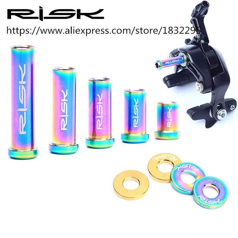 

1set Titanium Nut+Washer / Bike Caliper Bicycle Brake Clip Fixed Nut Caliper Lock Screw Bolts Gasket Road bikes V brake screw