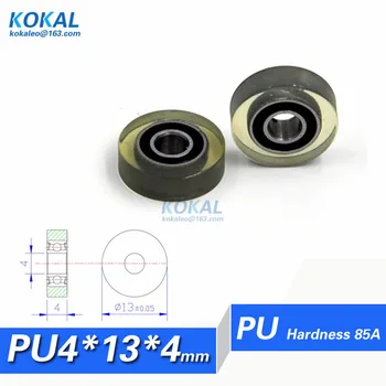 

[PU0413-4]Free shipping 10PCS PU Polyurethane ball bearing TPU rubber soft ball bearing wheel bags wheel 4*13*4mm