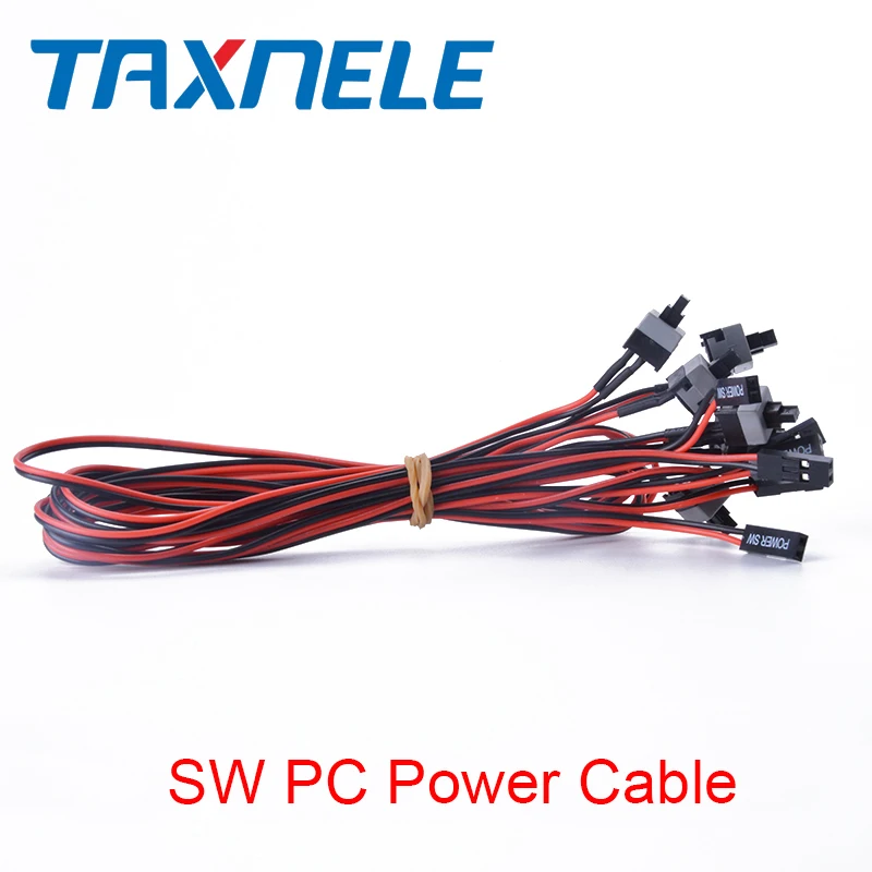 

10 Pcs 2 Pin 58cm SW PC Power Cable on/off Push Button ATX Computer Switch Wire XXM8 Power Reset Button Momentary Push Cable