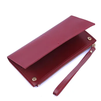

2018 New Fashion Solid Women Wallets Pu Leather Zipper Women's Long Designer Purse Two Fold Clutch Phone Wristlet Slim Hand Bag