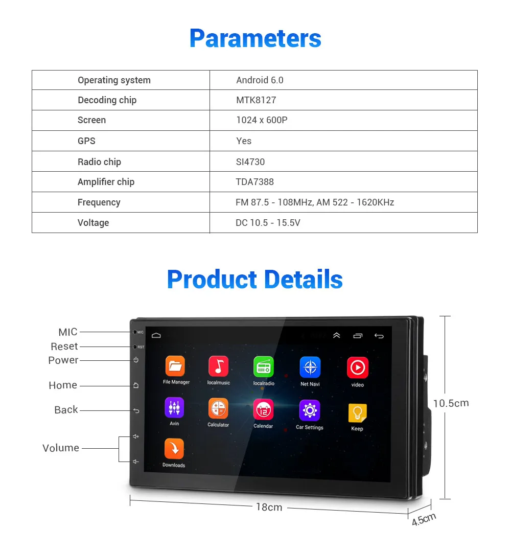 Universal GPS Navigation WiFi Auto MP5 Player für VW Toyota Android USB Audio Radio Multimedia Spie