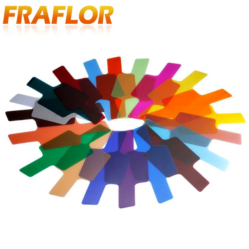 

20 Pecies Speedlite Flash Balance Color Card Lighting Filter for Camera Correction Lighting Film Plastic Sheets Attachment Band