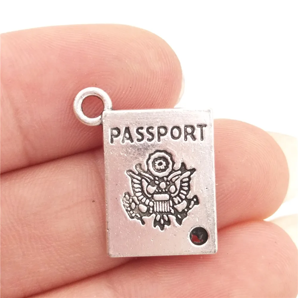 Подвеска для паспорта из цинкового сплава 15 х18 мм 2 1 Г|charm antique silver|charms antiquestamped charms |