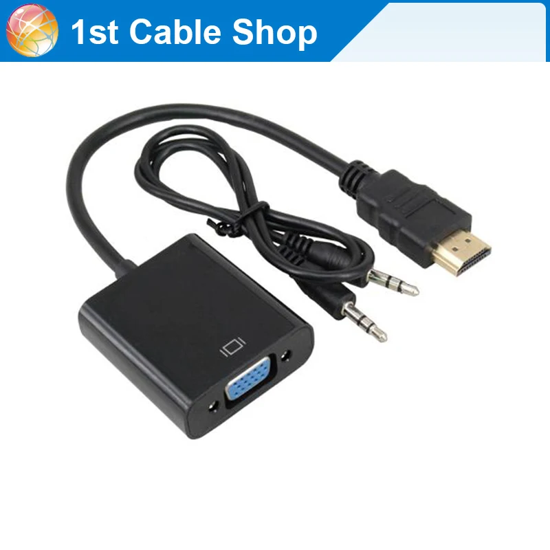 HDMI to VGA cable with audio for PC laptop DVD player to VGA monitor