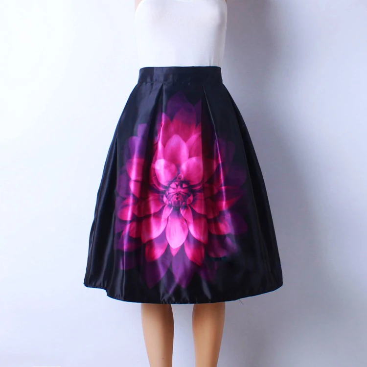 Windreama Fashion Skirt Satin Skirts Womens Big Fl...