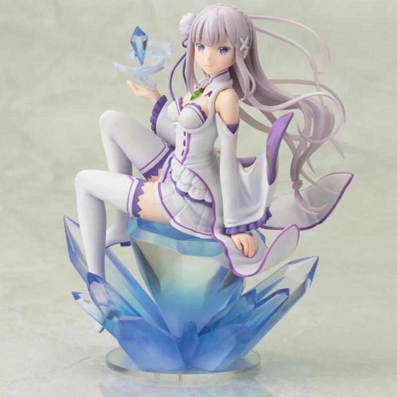 

Emilia Cartoon figure toy Re:Life in a different world from zero action anime peripheral sitting posture with box 17cm Y7474