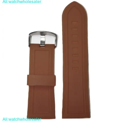 28mm Chocolate Color Silicone Jelly Rubber Unisex Watch Band Straps WB1054J28JB