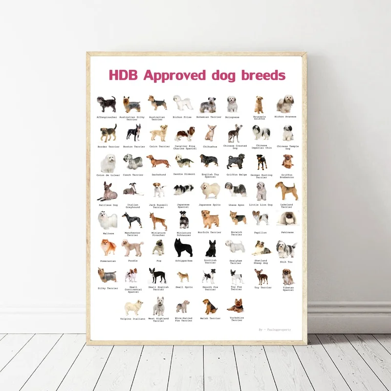 

Dog Breed Chart Canvas Poster Fitness Wall Picture Home Living Room Decor