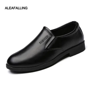 

Aleafalling Classical Men's Quality Soft Leather Shoes Zapatos de hombre Size 39-44 Black Leather Soft Man Dress Shoes MDS04