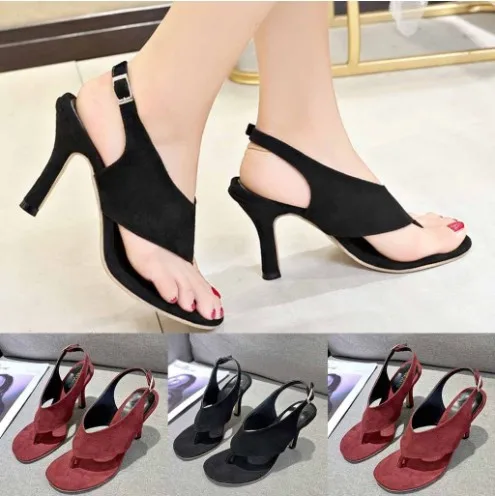 

L Fashion Women Summer Pumps Thong Sandals Stiletto High Heel Belt Buckle shoes summer sandals women sandals high heels