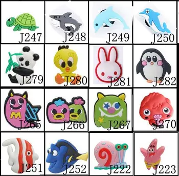 

10PCS PVC Dolphin Fish Panda Sea animals Shoe Charms Fit Kid's Cross Shoes, Cross Bracelets, Shoe Accessories, Children gift