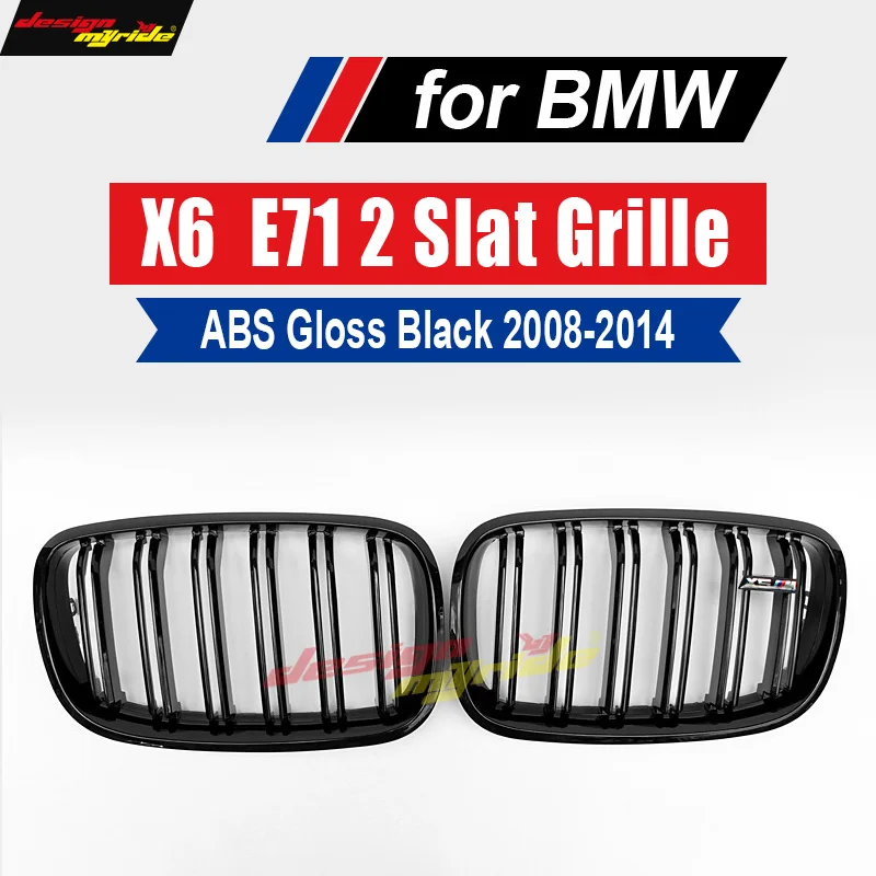 

xDrive30i xDrive35i xDrive48i For X6 E71 Injection mold ABS Grille Front Kidney Grille Gloss Black For BMW X6 X6M E71 2008-2014