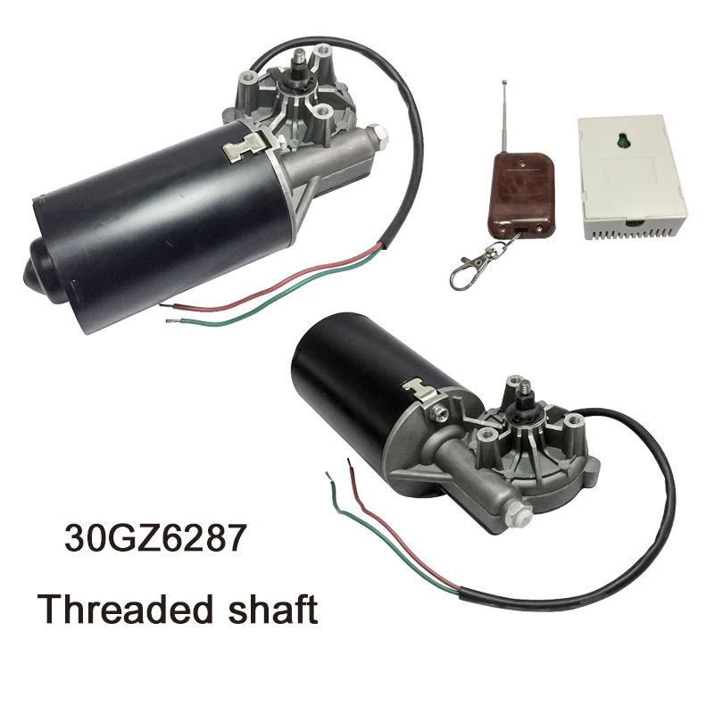 

30GZ6287 DC Door Motor 24V 50RPM DC Left & Right Angle Reversible Electric Gear Motor for BBQ with Threaded Shaft