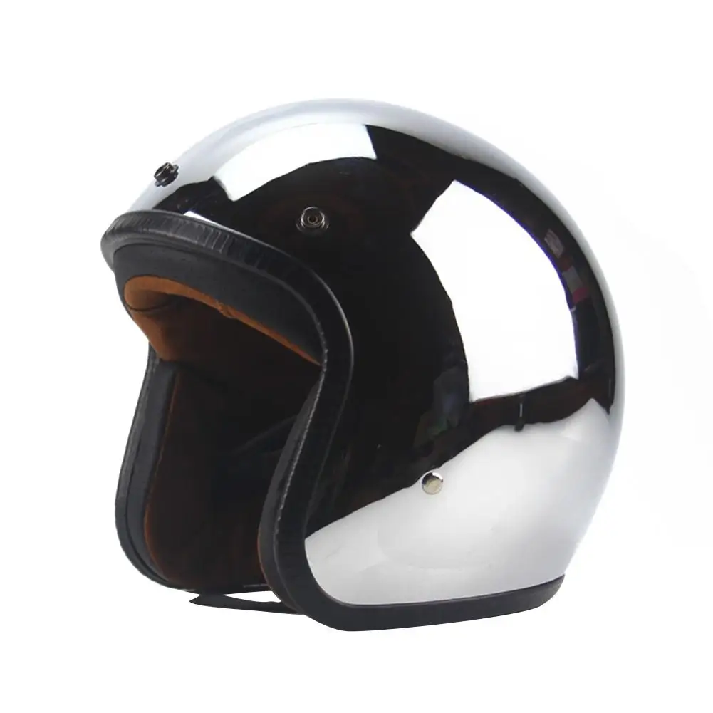 

New Motorcycle Helmet Moto Vintage Helmet Specular Reflection Silver Plating Safety Helmet Cap Four Seasons Men And Women